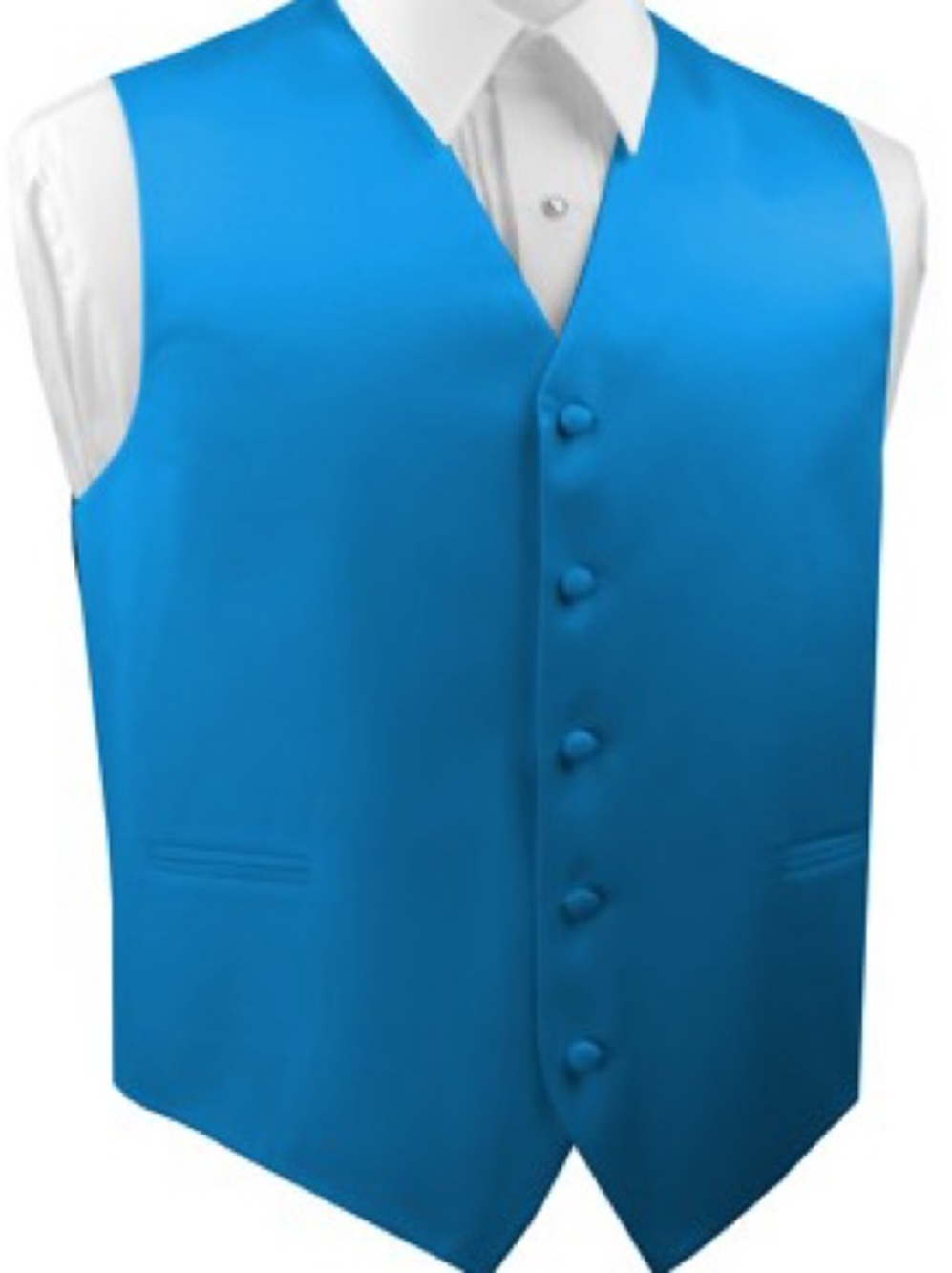 Turquoise Blue Satin Men's Vest